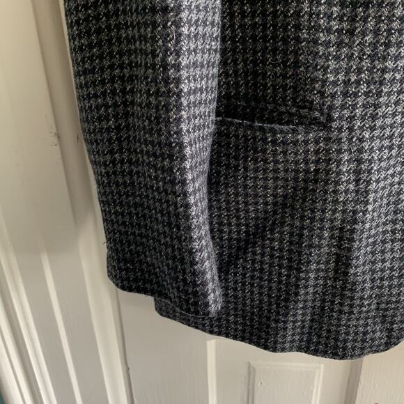 Vintage Bernhard Altmann Houndstooth Blazer Jacket Gray Black 44 Long - Picture 5 of 8